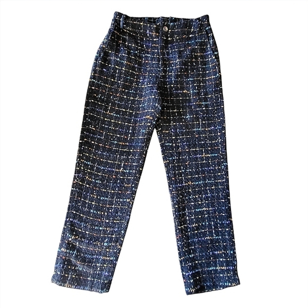 Venus Sz 2 Plaid Tweed Cropped Ankle Dress Pants Textured Business Casual EUC - Picture 3 of 10